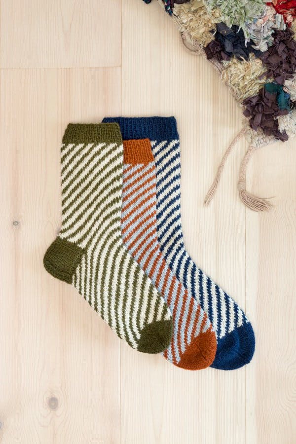 268-1 - Sokker med diagonale striper